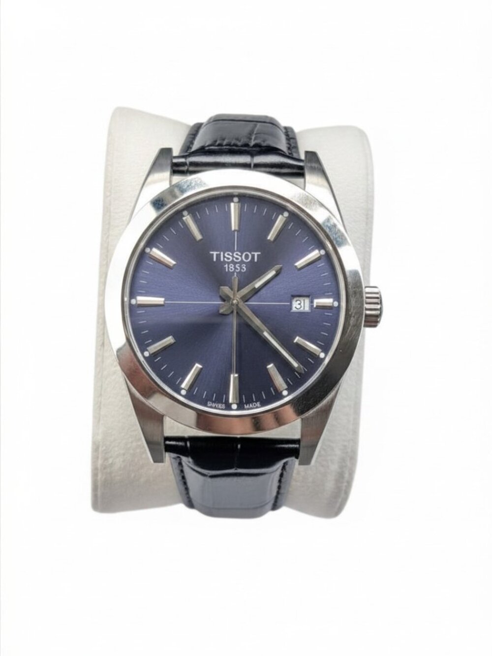 TISSOT BLACK LEATHER MEN'S WATCH- OPEN BOX.